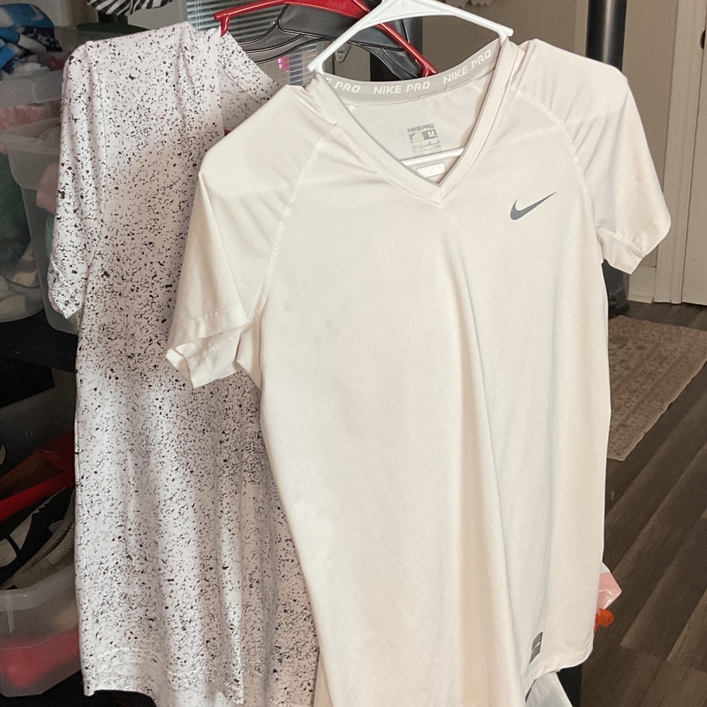 Nike Pro White V-Neck Shirt
